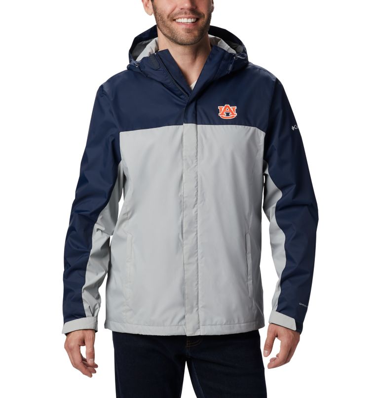 Men's Collegiate Glennaker Storm Rain Jacket - Auburn, Color: AUB - Collegiate Navy, Columbia Grey, image 1