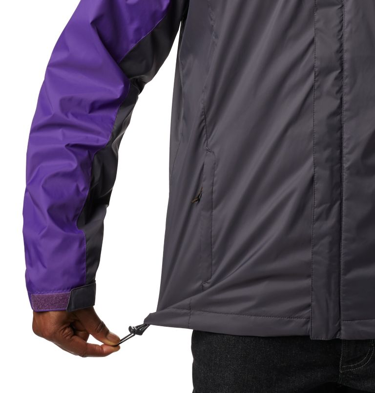 Thumbnail: Men's Collegiate Glennaker Storm Rain Jacket - LSU, Color: LSU - Vivid Purple, Dark Grey, image 3