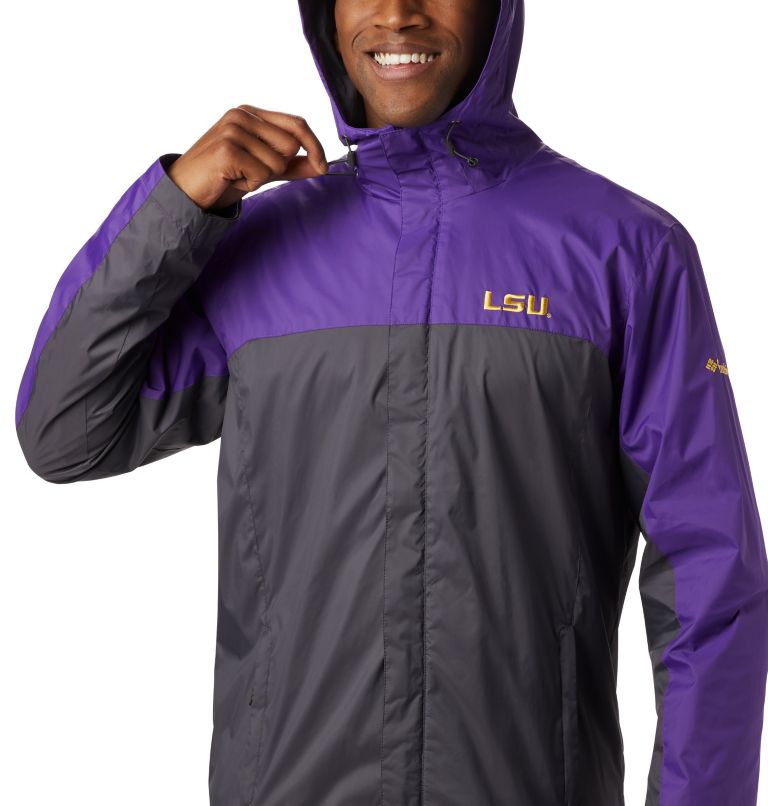 Men's Collegiate Glennaker Storm Jacket - LSU, Color: LSU - Vivid Purple, Dark Grey