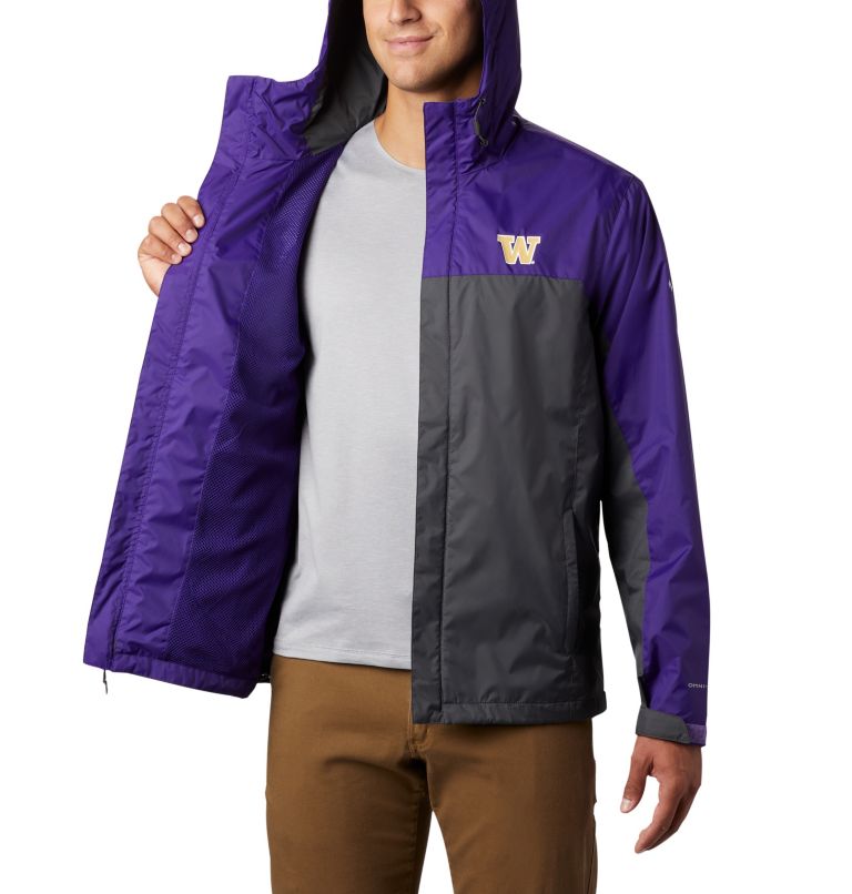 Men's Collegiate Glennaker Storm Jacket - Washington, Color: UW - UW Purple, Dark Grey
