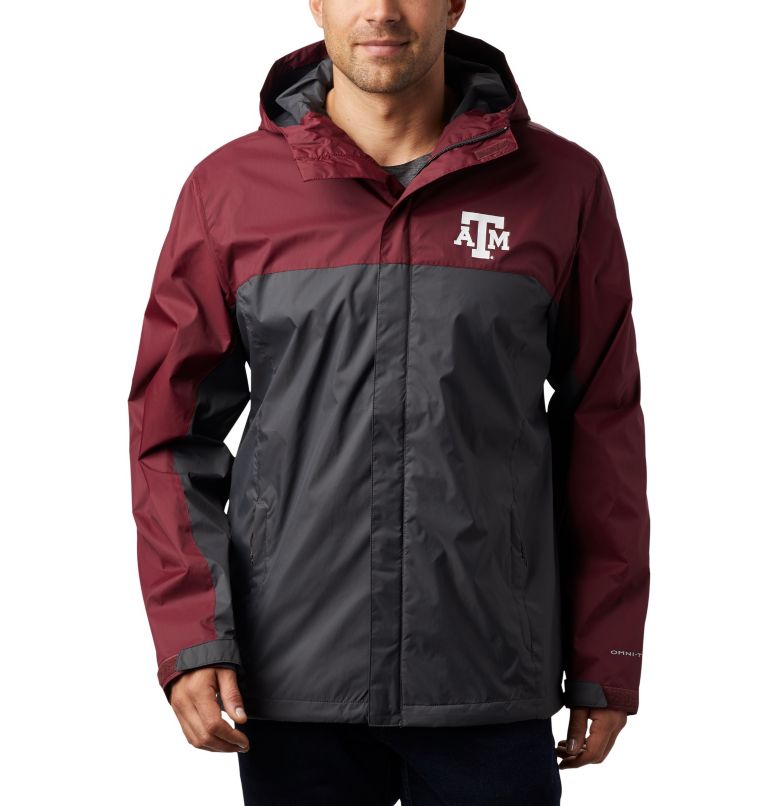 Men's Collegiate Glennaker Storm Rain Jacket - Texas A&M, Color: TAM - Deep Maroon, Dark Grey, image 1
