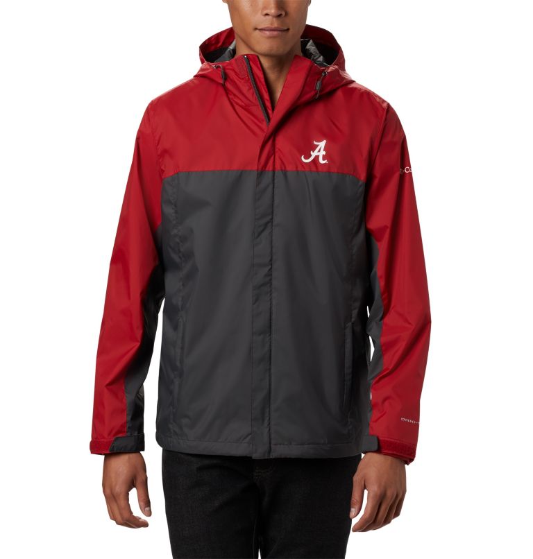 Thumbnail: Men's Collegiate Glennaker Storm Rain Jacket - Alabama, Color: ALA - Red Velvet, Dark Grey, image 1