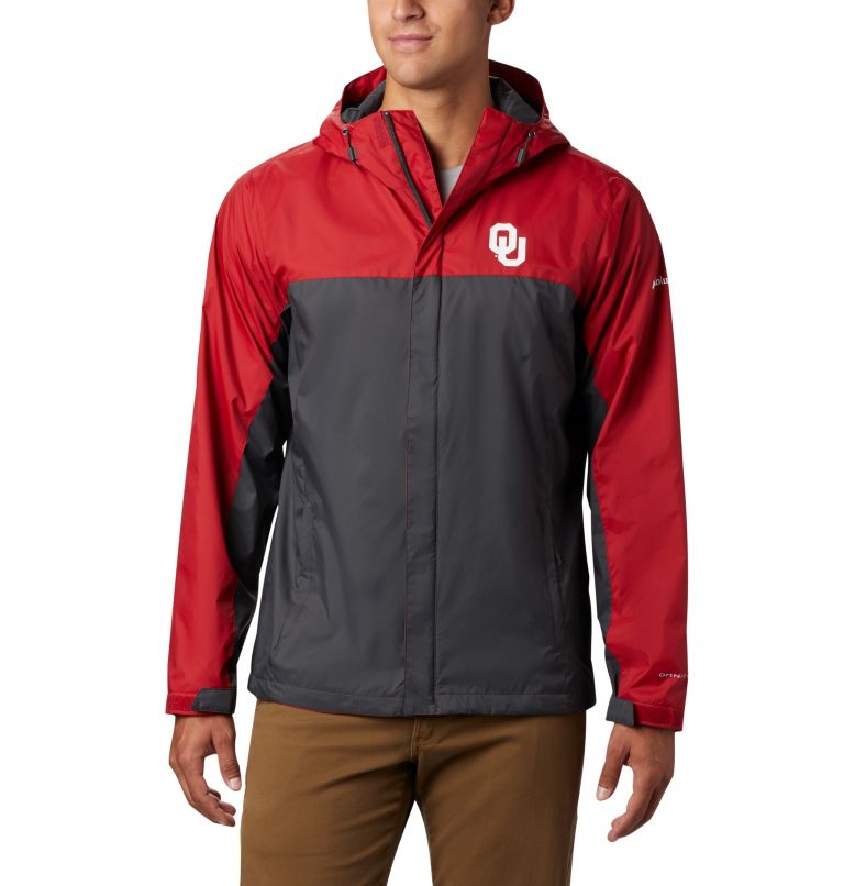 Men's Collegiate Glennaker Storm Jacket - Oklahoma, Color: OK - Red Velvet, Dark Grey, image 1