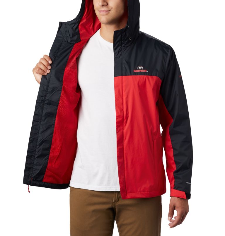 Men's Collegiate Glennaker Storm Jacket - Georgia, Color: UGA - Black, Bright Red