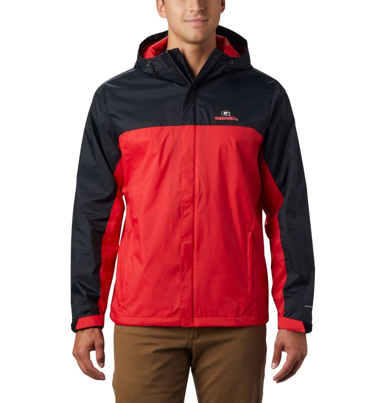 Columbia Golf Men's Glennaker Lake Waterproof Full-Zip Jacket, Large Navy/Red