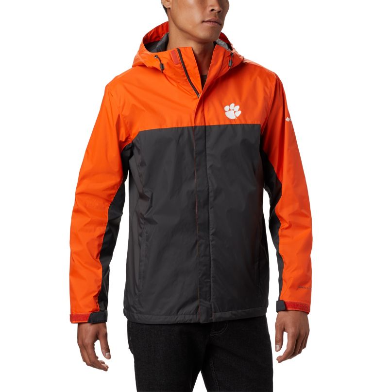 Thumbnail: Men's Collegiate Glennaker Storm Jacket - Clemson, Color: CLE - Spark Orange, Dark Grey, image 1