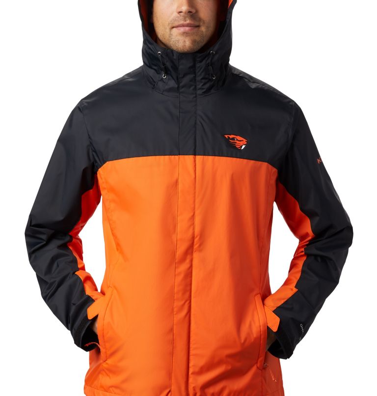 Men's Collegiate Glennaker Storm Rain Jacket - Oregon State, Color: OSU - Black, Tangy Orange, image 3