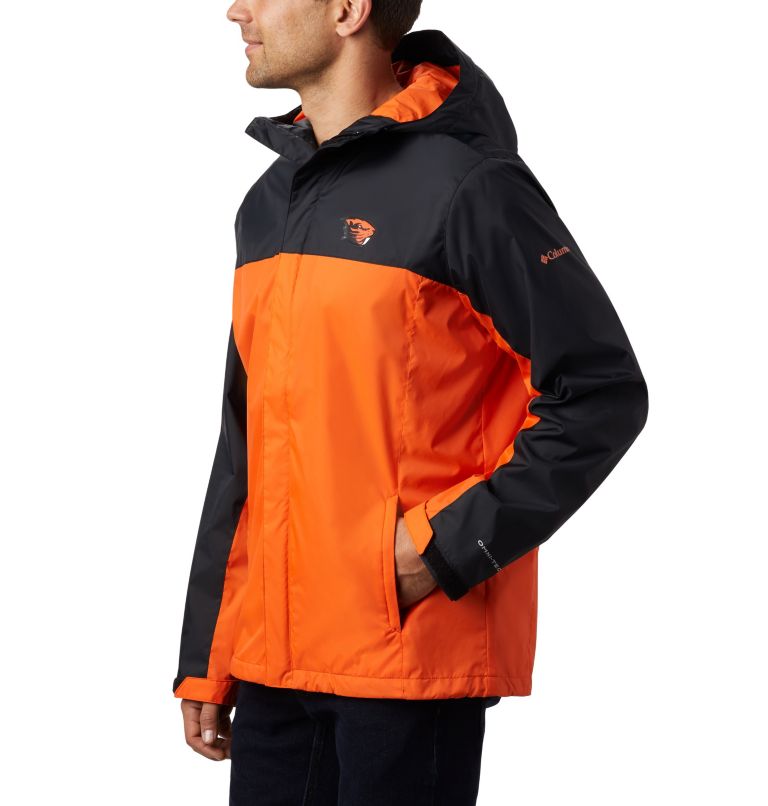 Men's Collegiate Glennaker Storm Rain Jacket - Oregon State, Color: OSU - Black, Tangy Orange, image 4
