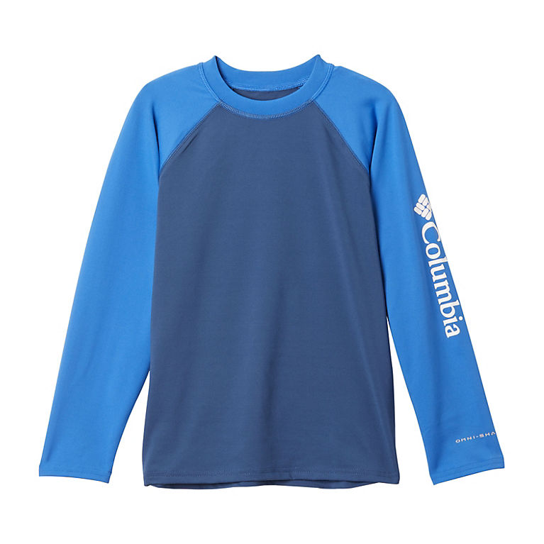 Carbon, Vivid Blue Kids' Vista Brook™ Solid Long Sleeve Shirt, View 0
