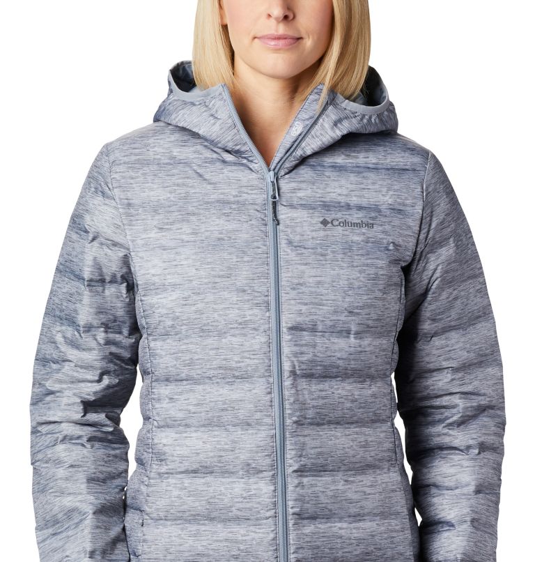 Lake 22 Down Long Hooded Jacket, Color: Tradewinds Grey Heather
