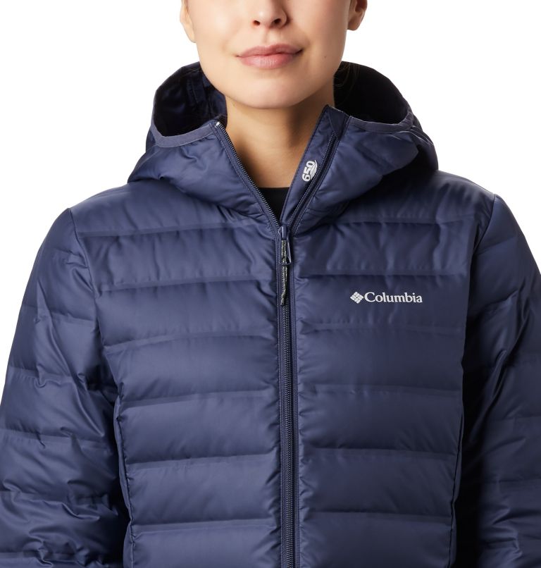 Women's Lake 22 Down Long Hooded Jacket, Color: Nocturnal, image 3