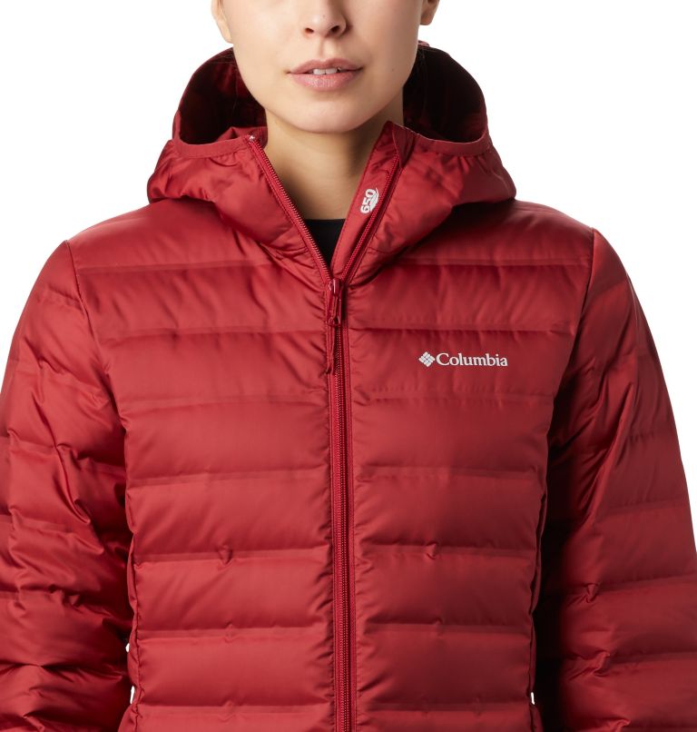 Women's Lake 22 Down Long Hooded Jacket, Color: Beet, image 3