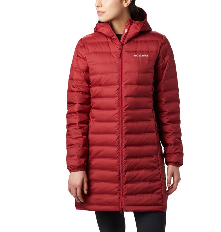 Women's Lake 22 Down Long Hooded Jacket, Color: Beet, image 1