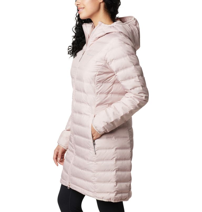 Women's Lake 22 Down Long Hooded Jacket, Color: Mineral Pink, image 3