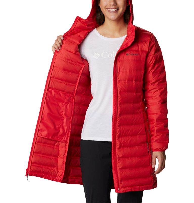 Lake 22 Down Long Hooded Jacket, Color: Red Lily