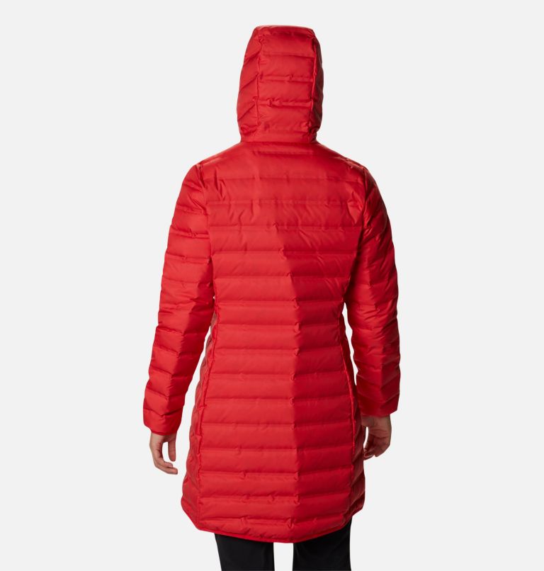 Women's Lake 22 Down Long Hooded Jacket, Color: Red Lily, image 2