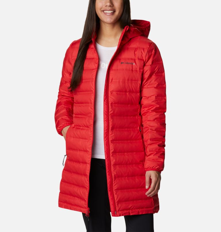 Thumbnail: Women's Lake 22 Down Long Hooded Jacket, Color: Red Lily, image 1