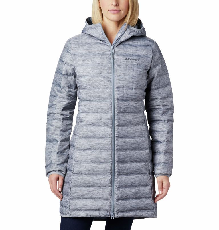 Thumbnail: Women's Lake 22 Down Long Hooded Jacket, Color: Tradewinds Grey Heather, image 1