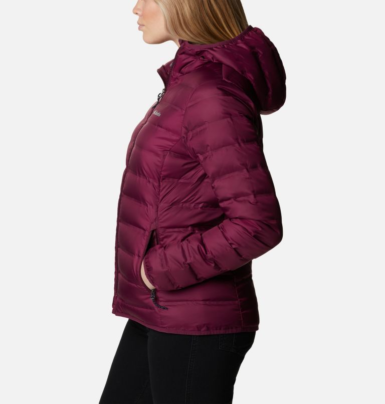Women's Lake 22 Down Hooded Jacket, Color: Marionberry, image 3