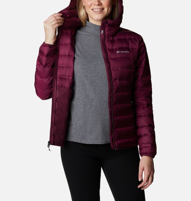 Women's Lake 22 Down Hooded Jacket, Color: Marionberry, image 5