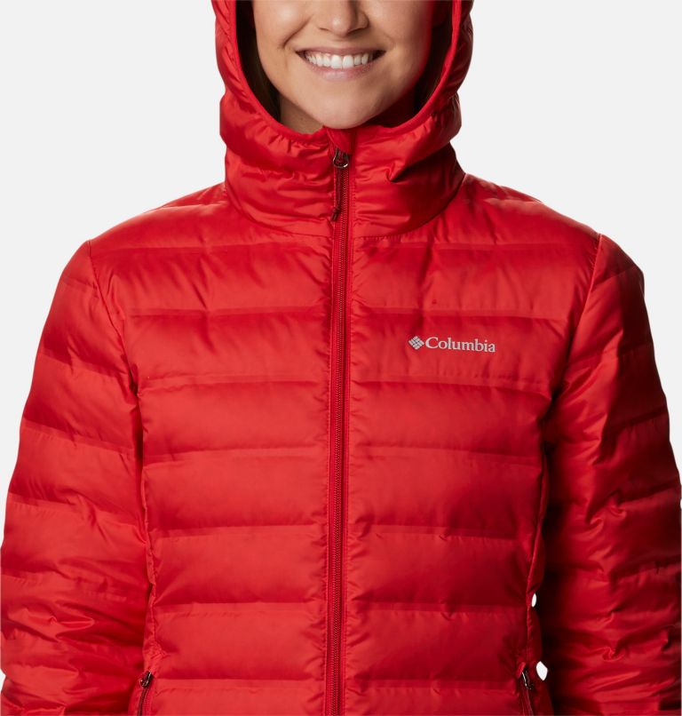 Thumbnail: Women's Lake 22 Down Hooded Jacket, Color: Red Lily, image 4