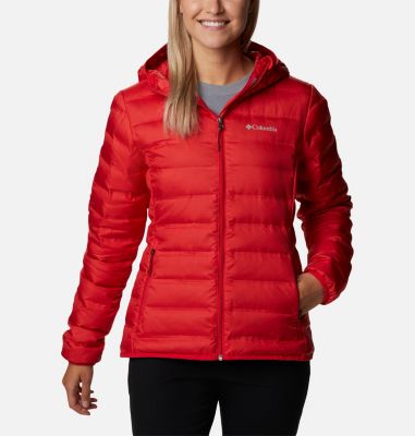 Women's Lake 22 Down Hooded Jacket - 2023 COLLECTION, Color: Red Lily, image 1
