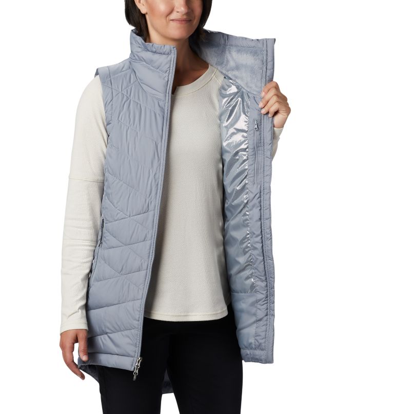 Women's Heavenly Long Vest, Color: Tradewinds Grey