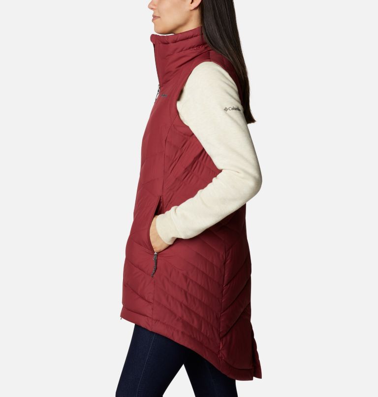 Women's Heavenly Long Vest, Color: Marsala Red, image 3