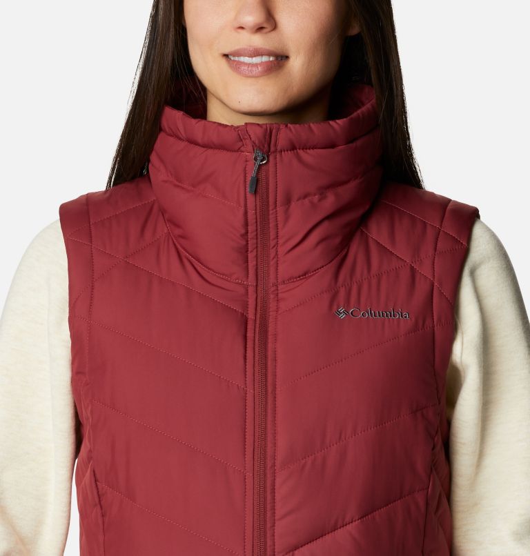 Women's Heavenly Long Vest, Color: Marsala Red, image 4
