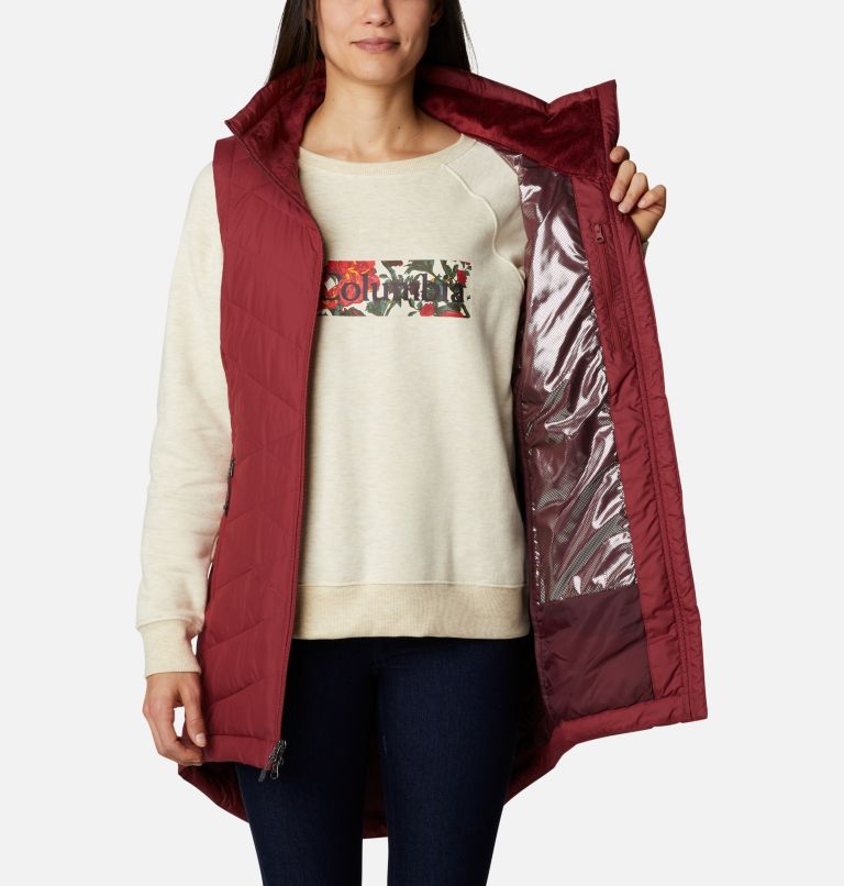 Women's Heavenly Long Vest, Color: Marsala Red, image 5