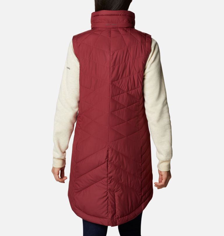 Women's Heavenly Long Vest, Color: Marsala Red, image 2