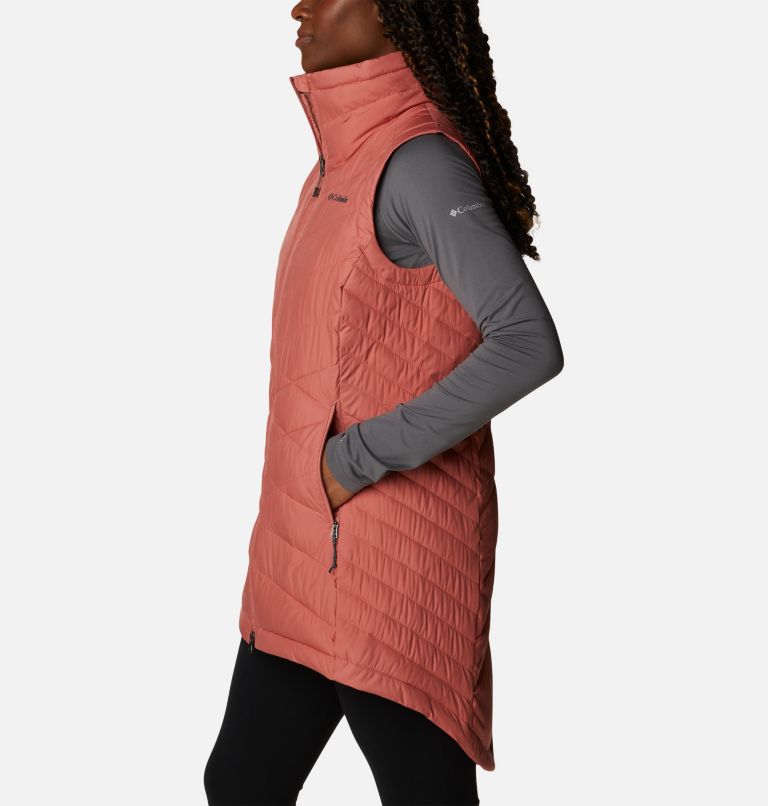 Women's Heavenly Long Vest, Color: Dark Coral, image 3