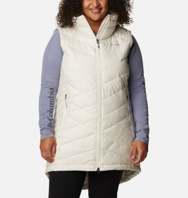 Women's Long Down Vest Sleeveless Hooded Jacket Plus Size Winter Warm Slim  Zipper Coats Outdoor Puffer Quilted Vest