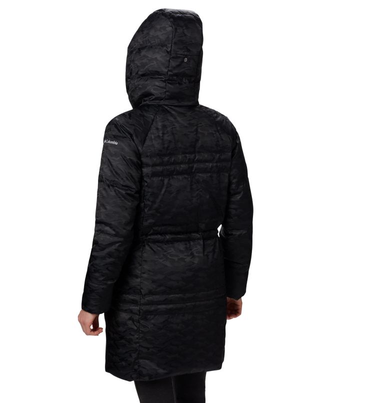 Manteau en duvet mi-long Ruby Falls pour femme, Color: Black Jacquard