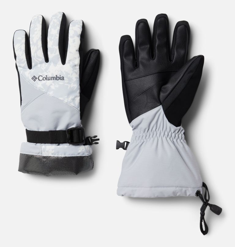 Thumbnail: Women's Whirlibird Ski Gloves, Color: White Florescence Print, Cirrus Grey, image 2