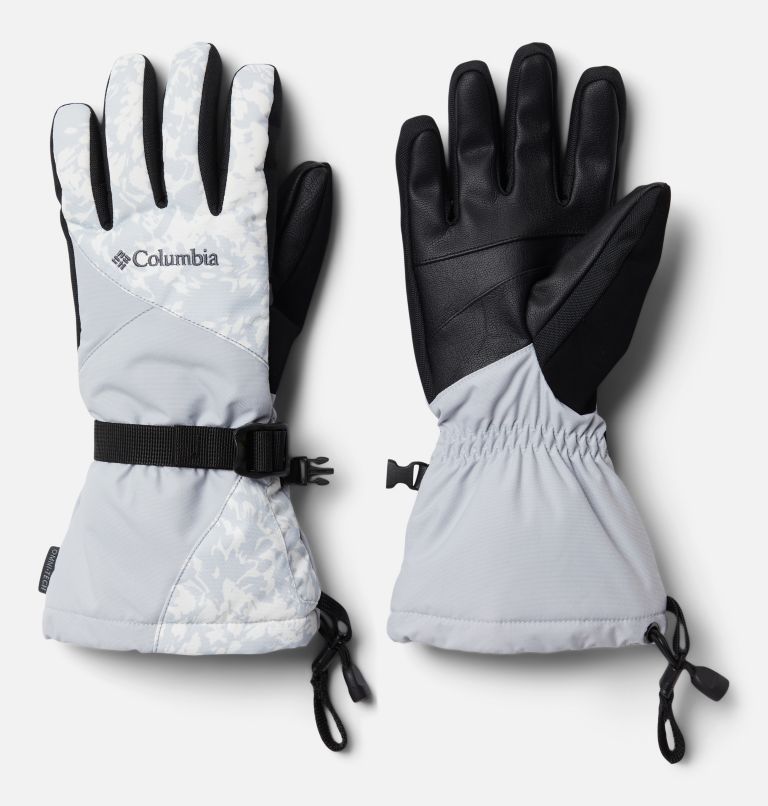 Women's Whirlibird Ski Gloves, Color: White Florescence Print, Cirrus Grey, image 1