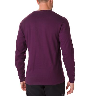 Men's Cades Cove Long Sleeve Graphic T-Shirt Cades Cove&trade; LS Graphic Tee | 011 | S, Black Cherry, Faceted Badge, back