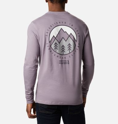Men's Cades Cove Long Sleeve Graphic T-Shirt Cades Cove&trade; LS Graphic Tee | 011 | S, Shale Purple Outdoor Park, back