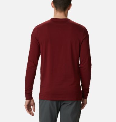 Men's Cades Cove Long Sleeve Graphic T-Shirt Cades Cove&trade; LS Graphic Tee | 011 | S, Red Jasper Jagged Peak, back