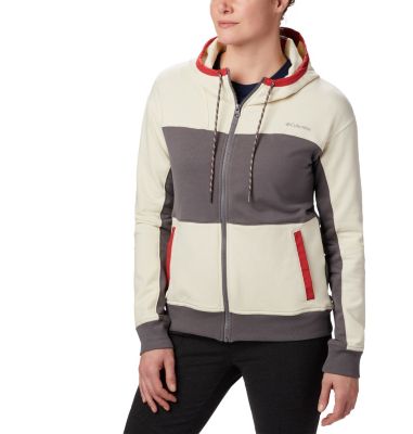 Felpa con cappuccio Columbia Lodge Full Zip da donna Columbia Lodge&trade; Full Zip | 023 | XS, City Grey Heather, Chalk Heather, front