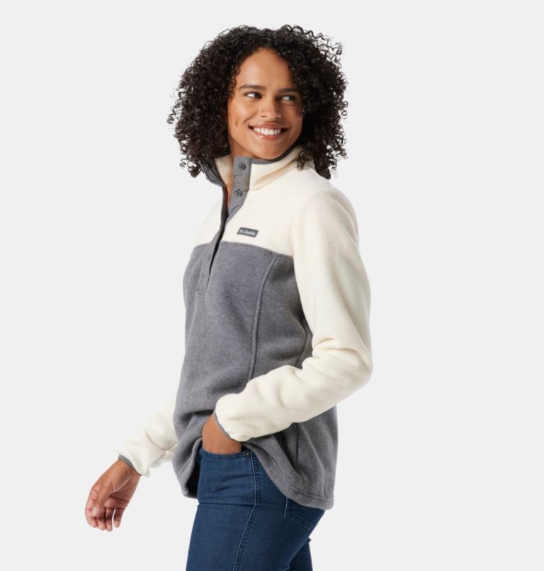 Columbia BENTON SPRINGS™ SNAP PULLOVER - Forro polar - city grey  heather/chalk/gris 