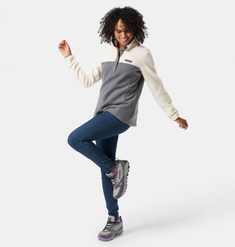 polar Columbia Mujer Benton Springs Half Snap Ref. 1860991023 Blanco y Gris (tallas Sudaderas: Talla L, marcas: Columbia, colores: Gris)