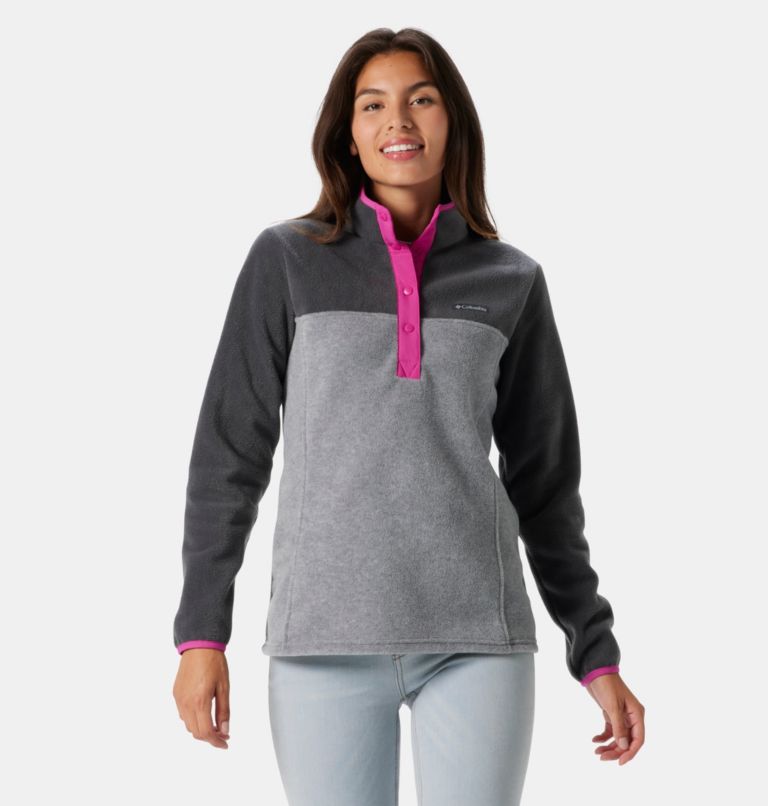 Columbia BENTON SPRINGS™ SNAP PULLOVER - Forro polar - city grey  heather/chalk/gris 