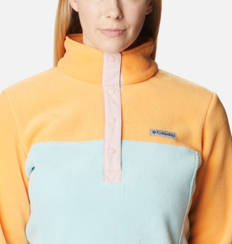 Women's Benton Springs Half Snap Fleece Pullover, Color: Aqua Haze, Sunset Peach, Dusty Pink, image 4