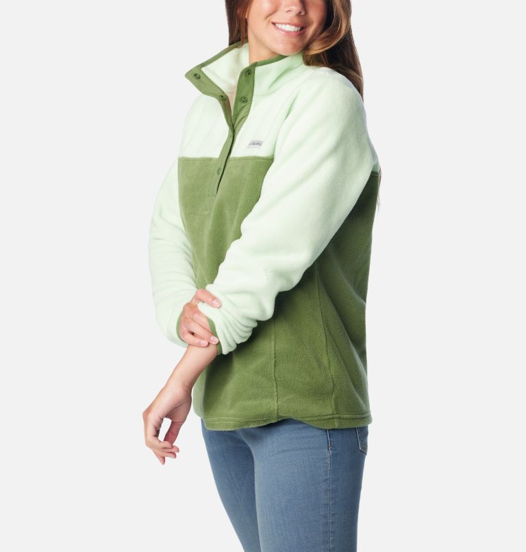 Women's Benton Springs Half Snap Pullover, Color: Canteen, Sage Leaf, image 5