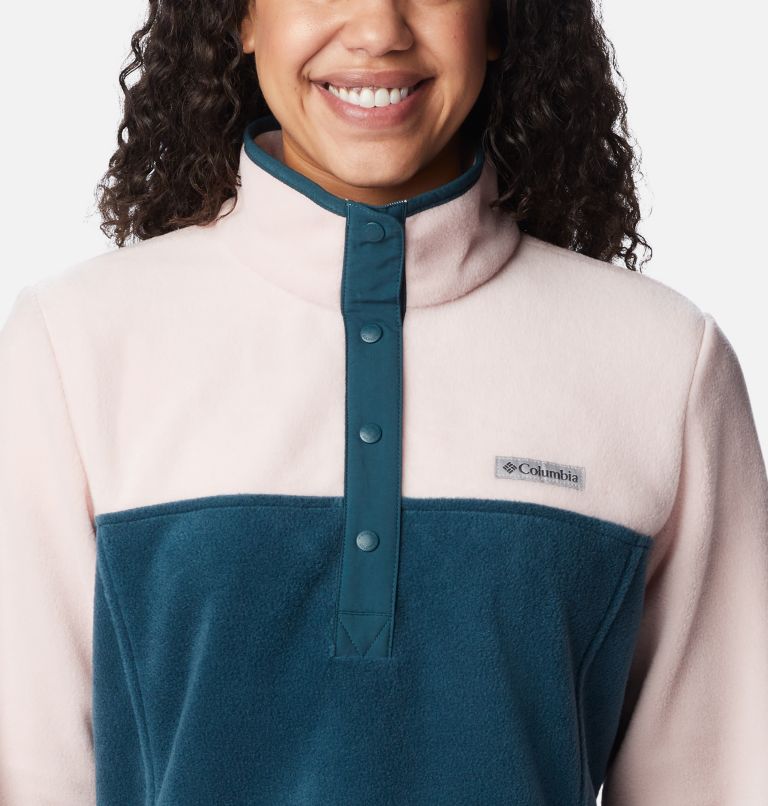 Thumbnail: Women's Benton Springs Half Snap Pullover, Color: Night Wave, Dusty Pink, Night Wave, image 4