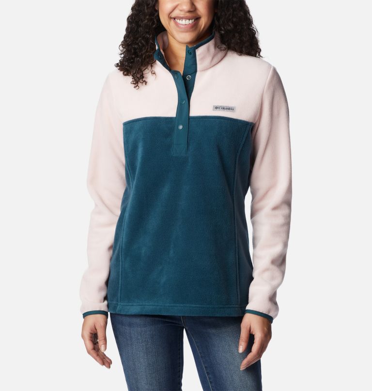 Thumbnail: Women's Benton Springs Half Snap Pullover, Color: Night Wave, Dusty Pink, Night Wave, image 1