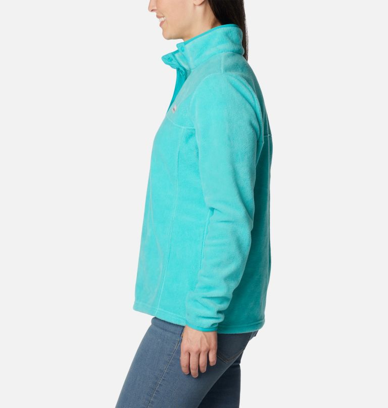 Women's Benton Springs Half Snap Fleece Pullover, Color: Bright Aqua, image 3