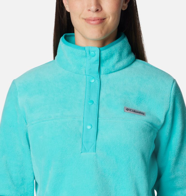 Women's Benton Springs Half Snap Fleece Pullover, Color: Bright Aqua, image 4