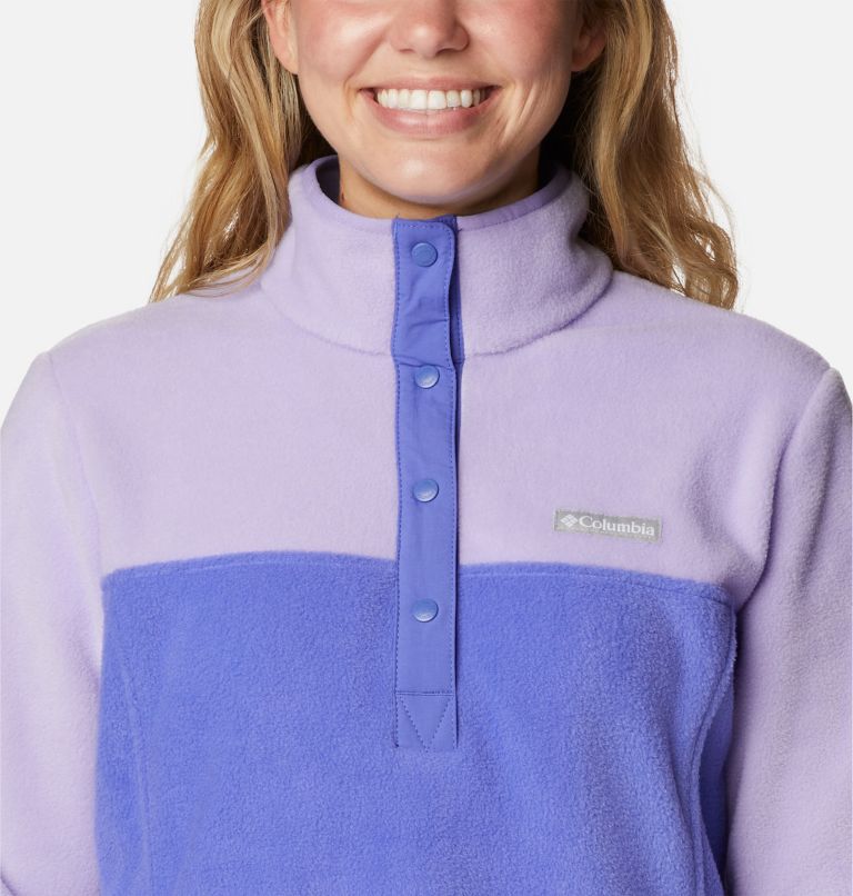 Forro polar con cierre medio a presión Benton Springs para mujer, Color: Purple Lotus, Frosted Purple, image 4